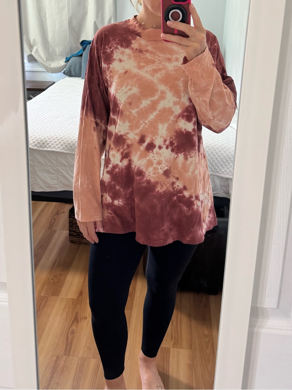 We The Free Long Sleeve Tie-Dye Top in Rust and Blush